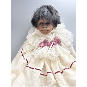 Gene Schooley Original "Buttercup" Ceramic Monkey Doll. People Eyes! Signed